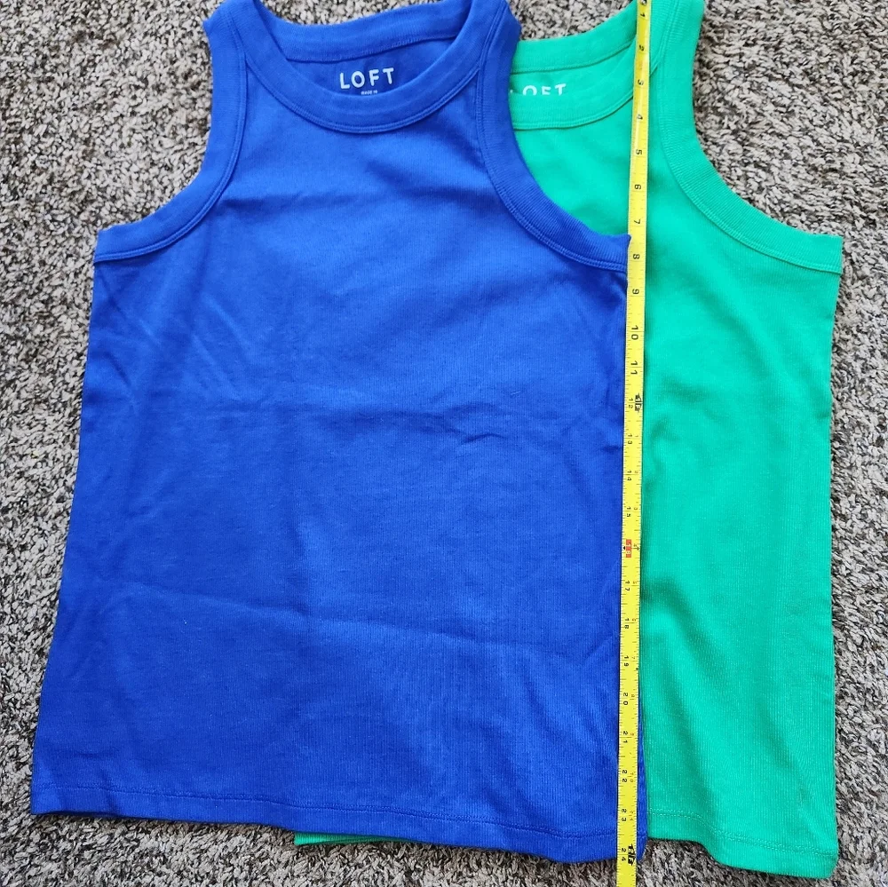 2 Women's Ribbed Tank Tops Size Large NWT - Picture 3 of 5